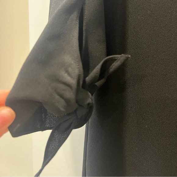 CeCe Tie Sleeve Shift Dress Career Basic Office Casual LBD Little Black Dress - Picture 4 of 7